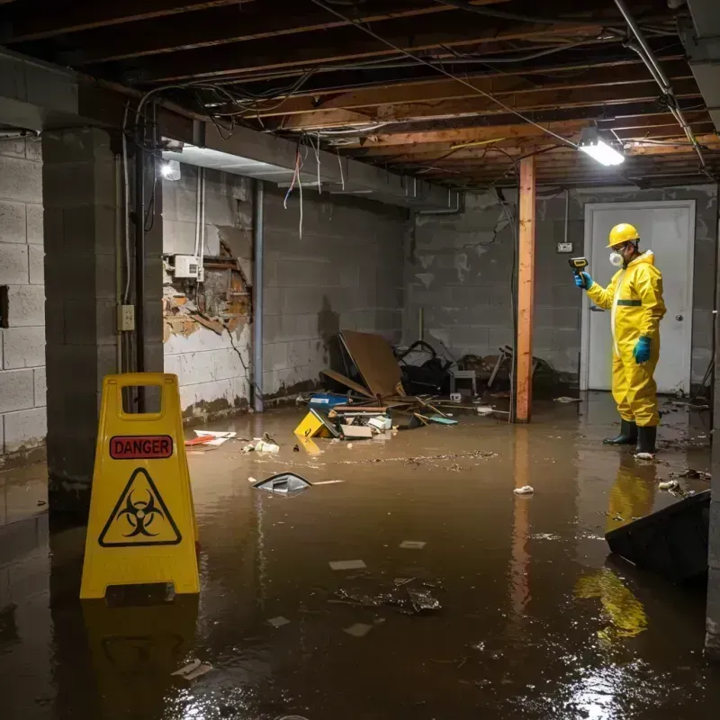 Flooded Basement Electrical Hazard in Pike County, KY Property